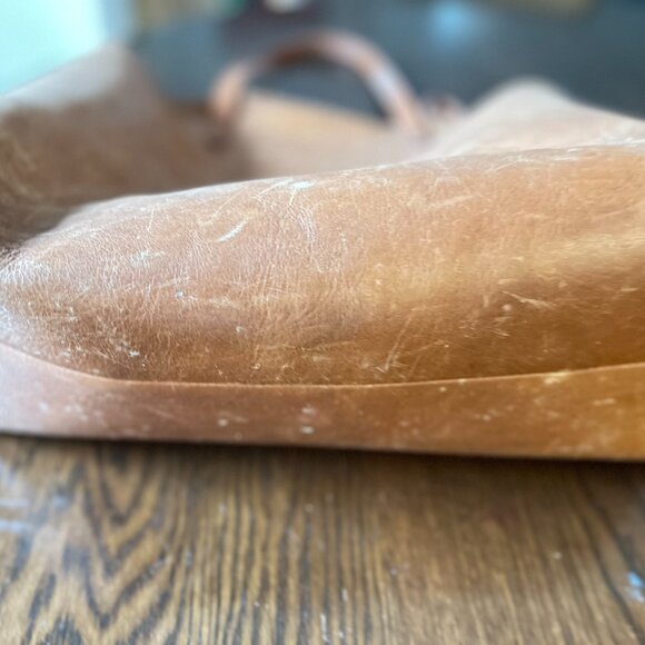 Madewell Distressed Transport Tote Bag Brown Leather - Picture 5 of 9